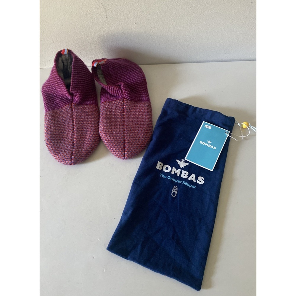 Bombas The Gripper Slipper Half Sock Half Slipper PurpleUnisex  Large (10-12.5)